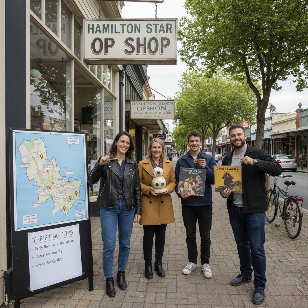 Local guide features Hamilton second-hand stores offering vintage clothing and budget-friendly thrifting opportunities.