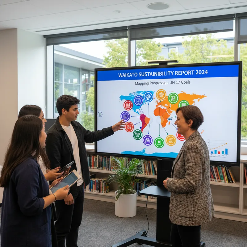 University of Waikato's 2024 sustainability report detailing progress on all 17 UN Sustainable Development Goals.